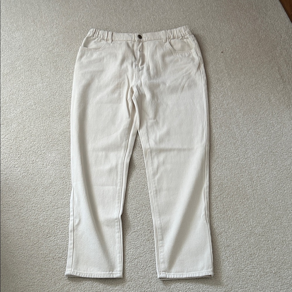 Chic Cream Women's Straight Leg Trousers